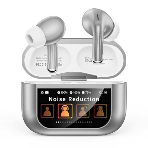 Wireless Earbuds, Bluetooth 5.4 Ear Buds, ENC Noise Cancelling Headphones with 48H Playtime, Bass Stereo Sound, Compatible with iPhone Air/17/16/15/14/Android, Pad - Sky Blue - color: Sliver