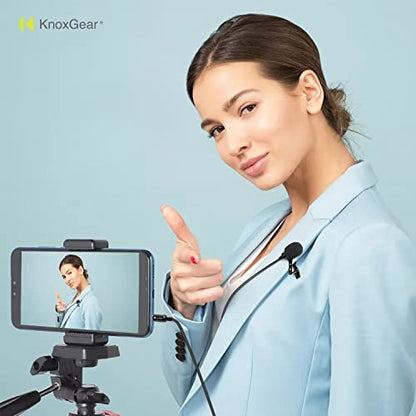 Knox Gear Omnidirectional Condenser Lavalier Microphone | Hands-free clip-on design, works with most cameras and portable recorders, smartphones may require an adapter