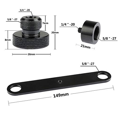 CAMVATE Double Microphone Mounts Bracket T-bar - 1958 (Pack of 2) - size: 3 cm (W) x 15 cm (L) x 2 cm (H) (Pack of 2)