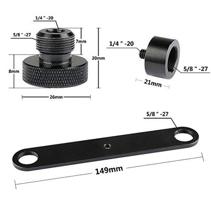 CAMVATE Double Microphone Mounts Bracket T-bar - 1958 (Pack of 2) - size: 3 cm (W) x 15 cm (L) x 2 cm (H) (Pack of 2)
