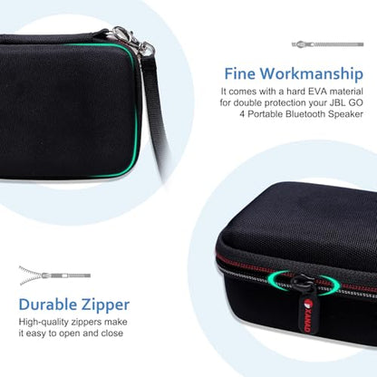 XANAD Hard Case Compatible with JBL Go 4 / GO 5 / Go 3 Ultra Speaker, Black - color: Black