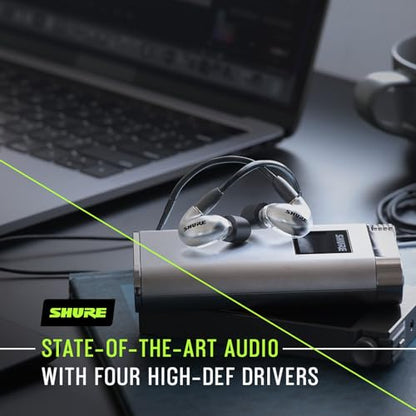 Shure SE846 Gen 2 Sound Isolating Wired Earphones - Clear | Flagship in-ear monitors with four drivers and customizable sound; includes 64-inch detachable cable - color: Clear, style: Gen 2