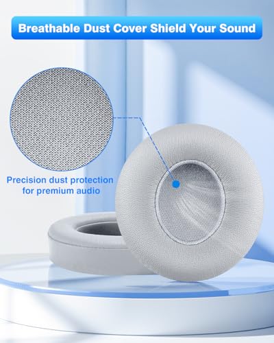Link Dream Replacement Beats Solo 3 Earpad Beats Solo 2 Replacement Ear Pads Memory Foam Cushions Cover for Beats Solo 2 & Solo 3 Wireless Headphone - color: Grey