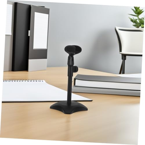 Toddmomy Adjustable Desktop Microphone Stand with Heavy Duty round Base, Compact and Portable Mic Table Stand Compatible with Handheld and Heavyweight Microphones for Podcasts