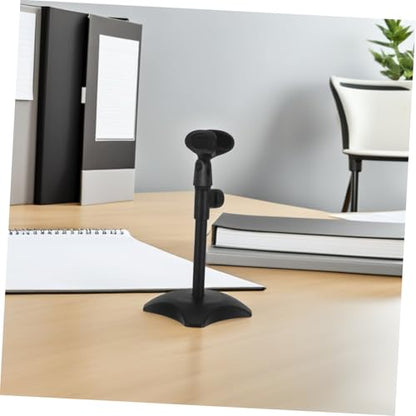 Toddmomy Adjustable Desktop Microphone Stand with Heavy Duty round Base, Compact and Portable Mic Table Stand Compatible with Handheld and Heavyweight Microphones for Podcasts