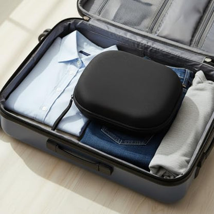 Hard Shell Headphone Case for Over-Ear Headphones, Rigid EVA Travel Storage Pouch with Zipper, Black