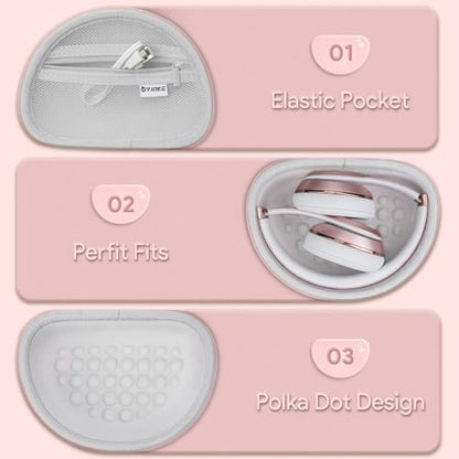 Case for Beats Solo3 /Solo 4 On-Ear Headphones, Portable Travel Hard Shell Storage Bag (Rose Gold) - color: Rose Gold