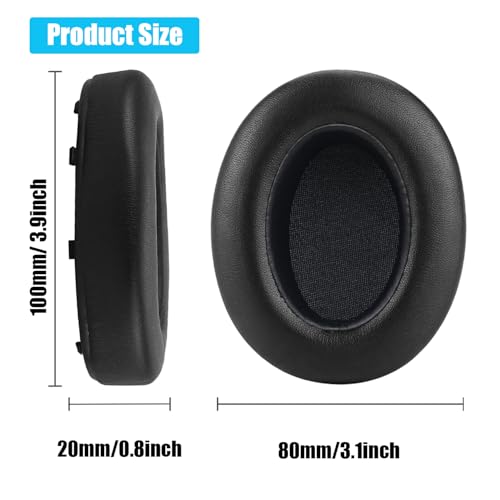 Replacement Ear Pads for Sony WH-XB910 XB910N Extra Bass Noise Cancelling Headphones, Headphones Ear Cushions, Headset Earpads, Ear Cups Cover (Black) - color: Black