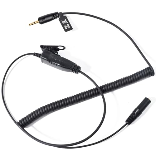 HYS RX380 RX180 RX680 3.5mm Audio Jack to 2.5mm 1-Pin Earpiece Adapter for Cobra Microtalk Radios CXT195/CX112/CXT545 with Inline PTT Switch and Extension Cord