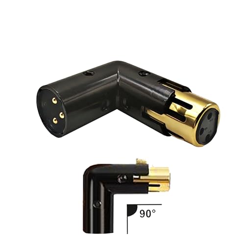 XLR Male to Female Right Angle Adapter Adjustable 3-PIN XLR 90 Degree Connector for Audio Cables PA Systems 2PCS - style: 2PCS 90D XLR Male to Female Adapter