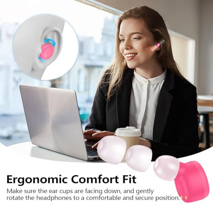 kurdene Wireless Earbuds Bluetooth 5.3 Light Weight in Ear Headphones | Premium Sound Bass Ear buds with Charging Case,Touch Control,Built in Mics Headset,Clear Calls for Sports Workout Hot Pink - color: Hot Pink