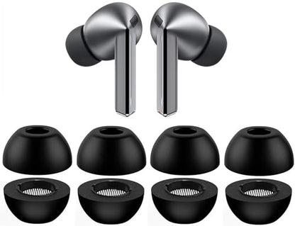 Replacement Foam Tips for Galaxy Buds3 Pro, Noise Cancelling Memory Foam Ear Tip, Fit in Case, XL Size 4 Pairs, Black XL (Buds3ProFoamXL4p) - size: Extra Large