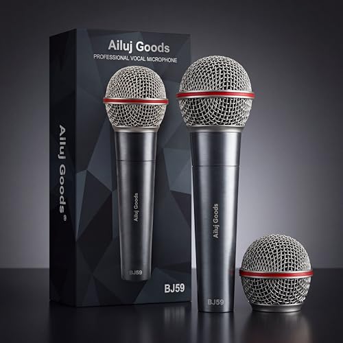 BJ59 Dynamic Vocal Microphone – Professional XLR Supercardioid Mic for Singing, Karaoke, Live Performance & Studio Recording, Full Metal Handheld Microphone with High Gain Before Feedback