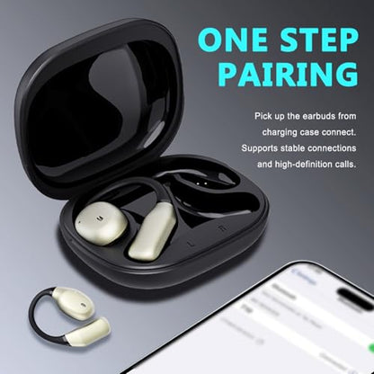 T&G Wireless Earbuds, Bluetooth 5.3 with 90H Playtime, | Sports Earhooks Ear Buds with Deep Bass, Waterproof Over Ear Bluetooth Earphones for Workout, Running, Gym, Travel (Black)