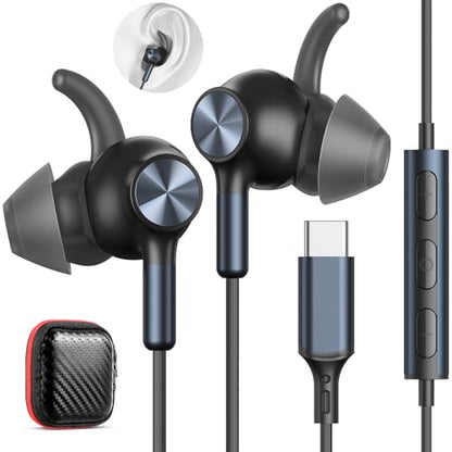 USB C Headphone Wired Earbuds for iPad Pro A16 11th/iPhone 17 16 15
