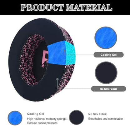 Aiivioll WH-CH710N Ear Pads Compatible with Sony WH-CH700N, WH-CH710N, WH-CH720N, ZX770BN Headphones Earpads with Ice Silk Cloth Ice Feel Gel and Memory Foam Ear Cushions (Black Pink/Print) - color: Black Pink/Print