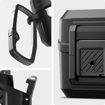 Spigen Lock Fit Designed for Galaxy Buds3, Buds3 Pro & 3 FE (2025/2024) | Secure Locking Clip, Dual-Layer Protection, Included Carabiner - Matte Black - size: Buds3 Pro / Buds 3