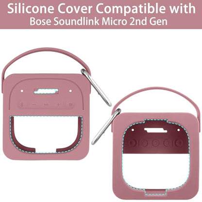 Silicone Cover for Bose SoundLink Micro 2nd Bluetooth Speaker | Scratch-resistant, Unhindered Sound, Silicone Construction, Portable Carrying Silicone Cover, Pink Silicone Cover - color: Pink Cover