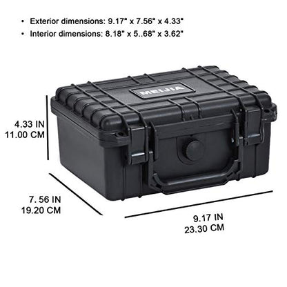 MEIJIA Portable All Weather IP67 Waterproof Protective Case,Hard Camera Case,Dry Case with Customized Foam,Fit Use of Drones,Camera,Equipments,Elegant Black (9.17inch x 7.56inch x4.33inch) - size: 9.17inch x 7.56inch x4.33inch