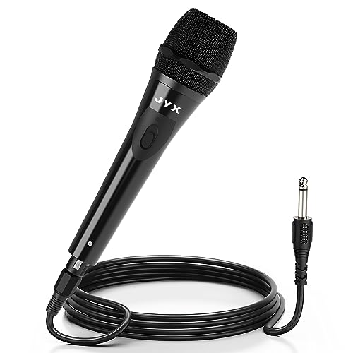 Wired Dynamic Microphone with 10-Foot Cable, On/Off Switch, 1/4-Inch Plug