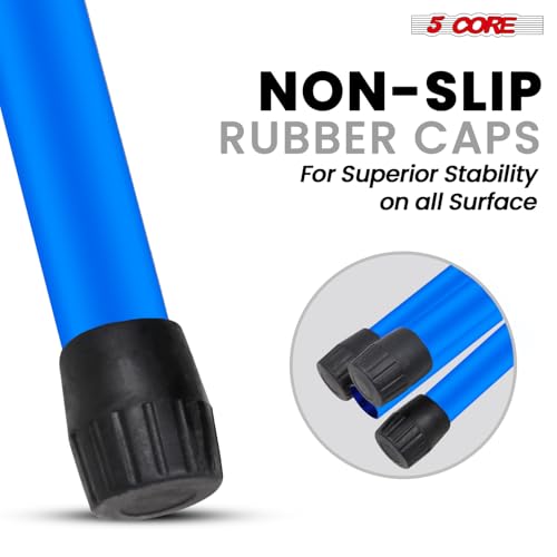 5 Core Speaker Stand Universal Mount Steel Alloy Construction 132 Lbs Capcity Stable Tripod w/Adjustable Height 36” w 35mm Compatible Insert Metal Safety Pin Blue