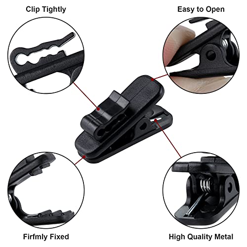 MUZHI Headphone Clip,Small Cable Clothing Clips,Earbud Clip to Keep Earphone/Microphone Cord in Place for 1.5mm Wire Diameter Round Wire Earphone 1 Inch Length,20Pcs (Black)
