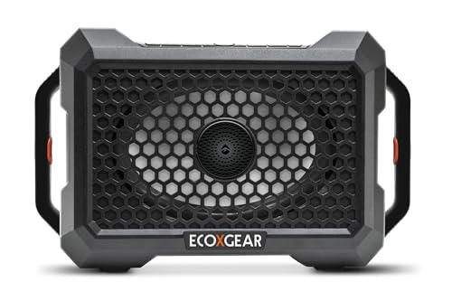 ECOXGEAR Defender: Outdoor Portable Bluetooth Speaker, 121dB Massive Sound, Waterproof and Drop Proof, with LED Party Lights, Pair up to 100, 25+ Hours Playtime (Black Oak) - color: Black Oak