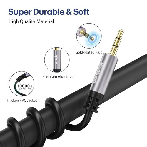 1/4" 6.35mm TS to 1/8" 3.5mm TRS Stereo Audio Adapter Cable 6 FT, Gold-Plated Plug Aux Jack Interconnect Cord for Guitar, Bass, Home Theater Devices, Speaker Connect Phone Laptop MP3 Mixer - size: 6FT, style: 1/8 TRS to 1/4 TS