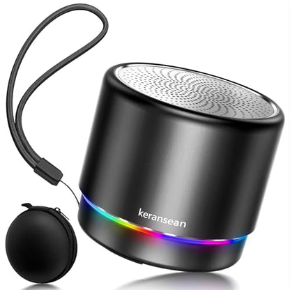 Portable Bluetooth Speaker Case Packed, Mini Speaker, Noise Mic | 12H Battery Life, Metal Cover,TWS Pairing, Wireless Speaker with RGB Lights for Home/Travel/Outdoor/Car/Beach by Music Lovers - color: Silver Black