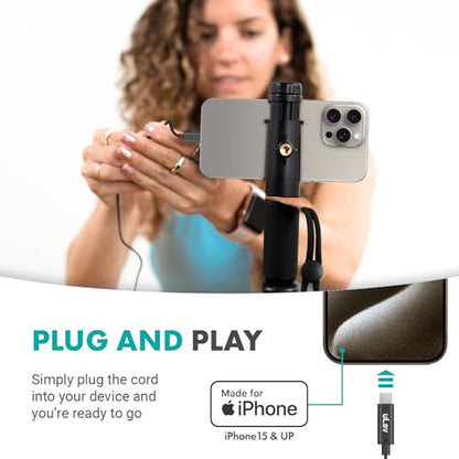 Movo uLav-IP USB-C Wired Omnidirectional Lavalier Clip On Microphone for iPhone 15, Lapel Microphone for YouTube, Vlogging, Interviews - style: Single Lav with 6-foot Cord