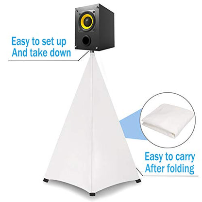 Dofilachy Speaker Stand Cover-DJ Bag with 360 Degree Cover, Speaker Tripod Scrim Cover for Speaker/Lighting with Free Travel Bag (One Pack-White) - color: One Pack-white