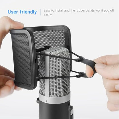 FIFINE Gaming USB Microphone for Desktop Set, Mic Pop Screen with Metal Mesh for YouTube Videos Bundle, PC Streaming Condenser Mic for Podcast, Recording, PS4/PS5 (A6R+U1)