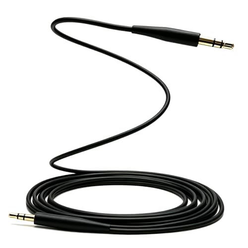 Aux Cable 3.5mm to 2.5mm for Bose QC45 QC35II QC35 QC25 Headphones | Replacement Audio Cable Cord, for SoundLink SoundTrue OE2 OE2i Headphones, No Mic, 1.5m, Black