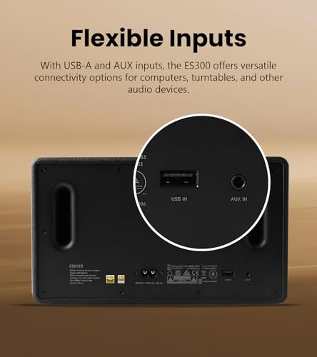 Edifier ES300 Bluetooth Desktop Speaker, 60W RMS, Ambient Lights, Black - color: Black