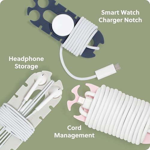 U Brands Oval Wired Ear Buds Cord Caterpillar Wrap, Set of 6