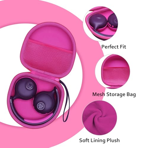 Kids Headphones Case for Jlab/iClever/Acer Headphone,Purple+Pink,Case Only | for iClever BTH12 HS19 BTH20 BTH22 BTH26/JLab JBuddies ANC/Candy Bila/Acer/JBL/MIDOLA/JoySpark/ADOOPE Etc Cute Kid Headphone - color: Purple+Pink