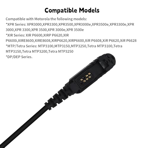 Walkie Talkie Earpiece with Mic Ear Piece PTT Microphone Headset for Motorola XPR 3300e 3500e 3500 3300 2-Way Radios (in Ear Earbuds, to 3.5mm Aux Earphone)