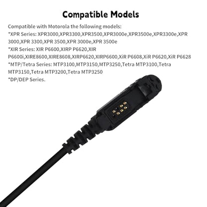 Walkie Talkie Earpiece with Mic Ear Piece PTT Microphone Headset for Motorola XPR 3300e 3500e 3500 3300 2-Way Radios (in Ear Earbuds, to 3.5mm Aux Earphone)