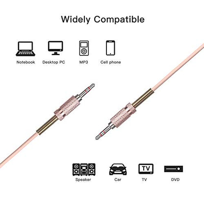 ENUODA 3.5mm Nylon Braided Aux Cable, Audio Auxiliary Input Adapter Male to Male Compatible with Headphones, Smartphones, Home/Car Audio Systems, Speakers,Echo & More,3FT,Pink - color: pink, size: ['3FT']