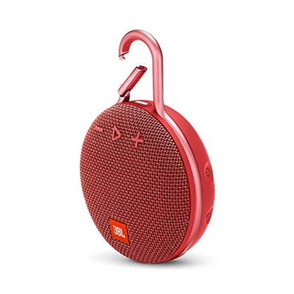 JBL Clip 3 Portable IPX7 Waterproof Wireless Bluetooth - Red (Renewed) - color: red