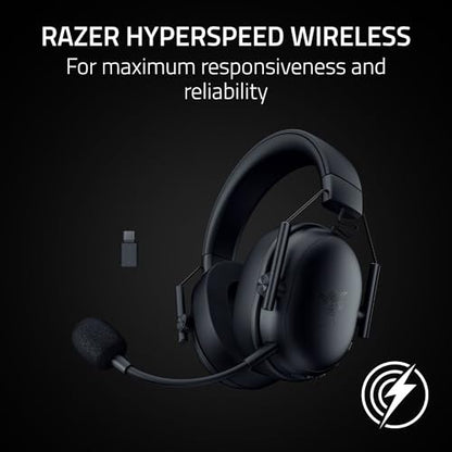 Razer BlackShark V3 X HyperSpeed Wireless PC Gaming Headset, Black | 50mm Drivers, Cardioid Mic, 2.4 GHz, Bluetooth, USB, Works with Mac, PS5, Nintendo Switch, Smartphone, 70 Hr Battery - color: Black, style: PC