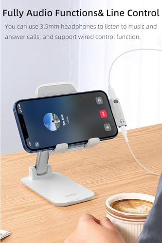 Jadebones USB C to 3.5mm Audio Jack Adapter with 100W Fast Charging, White | 2-in-1 Type-C to 3.5mm Female Headphone Adapter for iPhone 16/15 Series, iPad, MacBook and More