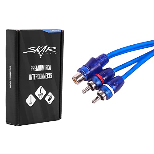 Skar Audio 1-Female to 2-Male RCA Y-Adapter (12-inches) Interconnect Cable - SKARRCA-1F2M - size: 1-Female to 2-Male Y-Adapter - 1 foot