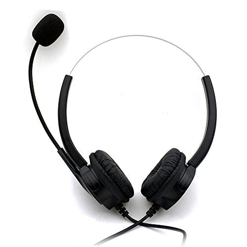 Corded Hands-Free Call Center Noise Cancelling Binaural USB Headset Headphones with Mic/Microphone - Cord with USB Plug, Volume Control- for Computer/PC/Laptop Use Only - size: Binaural