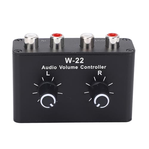 3.5mm Volume Control Box with Balance Adjustment, Stepless Knob Stereo Switcher Compatible Headphones Speakers PC Phone Tablet for Precise Sound Management