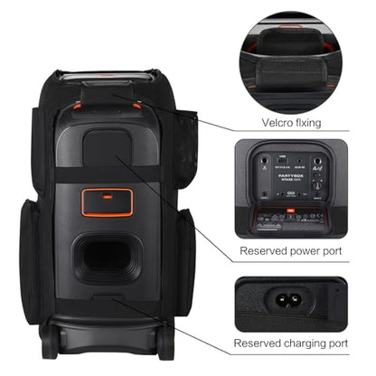 Speaker Cover for JBL PartyBox Stage 320/330, Protective Case | Fits Stage 320/330 (310 slightly loose). Heavy-duty polyester, water-resistant. no sound loss. Pockets for mic, cables