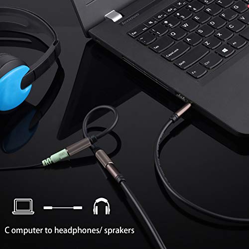 3.5mm Female to Female Adapter Cable TRS Stereo Audio AUX Connector Cod for Headphones, Car, HiFi - 15cm/6inch (Coffee) - color: Coffee
