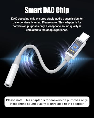 USB C to 3.5mm Headphone Jack Adapter 2PCS,USB C to Aux Audio Dongle - color: White 2P