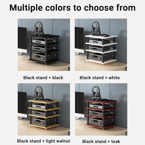 Desktop Hi-Fi Audio Rack, Multi-Tier Stereo Component Shelf for Amplifier(Teak,4-Layer) - color: Teak, size: 4-layer