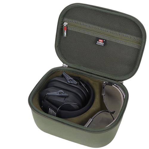 FBLFOBELI Hard Case for Walker's Razor Slim/Howard Leight Shooting Ear Protection Electronic Shooting Muffs Earmuff - color: Army Green